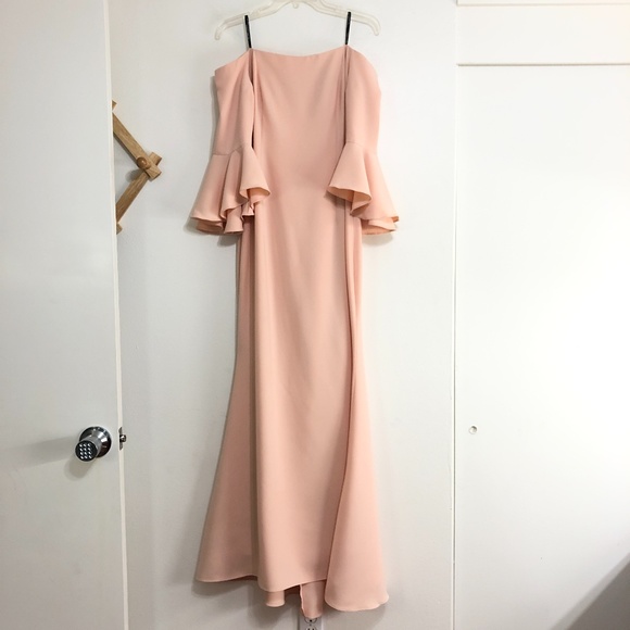 mint green wedding bridesmaid dresses Berylove Women Plus Size Bridesmaid Dress with Slit Mint Green A Line Chiffon Ruffled Spaghetti Straps Long Wedding Guest Dress, Mint Green / US2